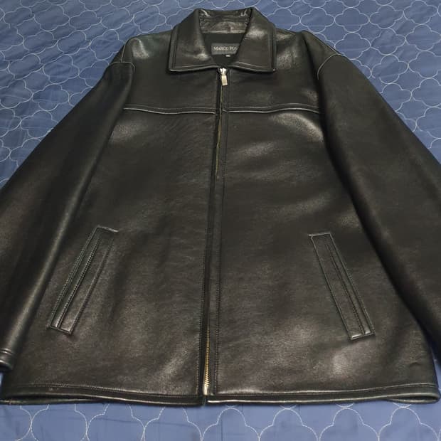 마르코폴로 양가죽100% 봄버 가죽자켓 블랙 (105)