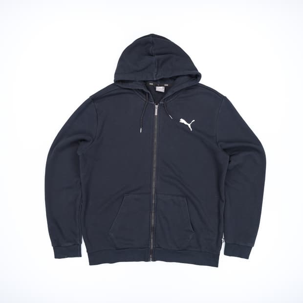 [XL] 푸마 남성 스몰로고 풀오버 후드집업 자켓 블랙 3808