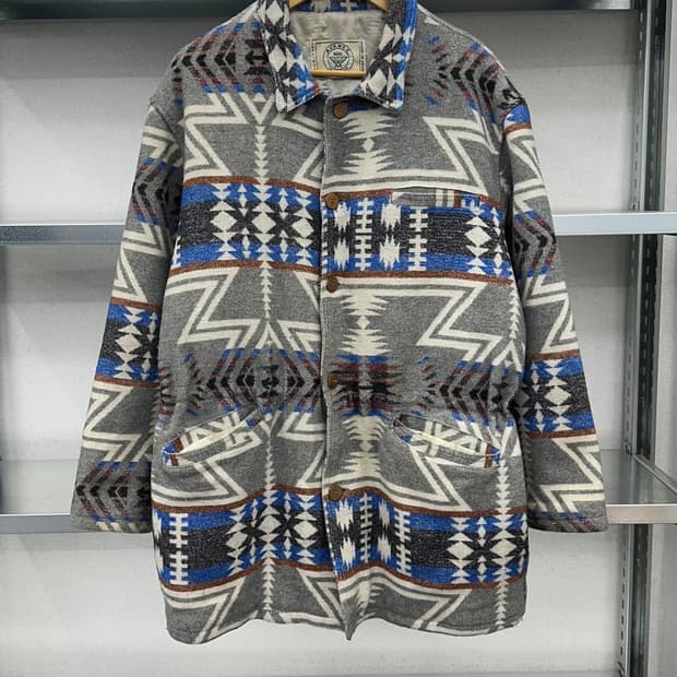 (L오버)80~90'S FRANCE 패턴 코트-M1339