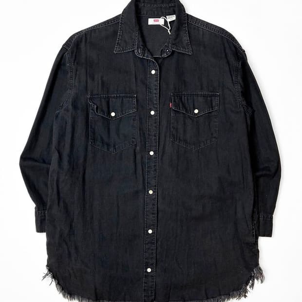 리바이스 우먼스 웨스턴 데님 코튼 셔츠 PN5186