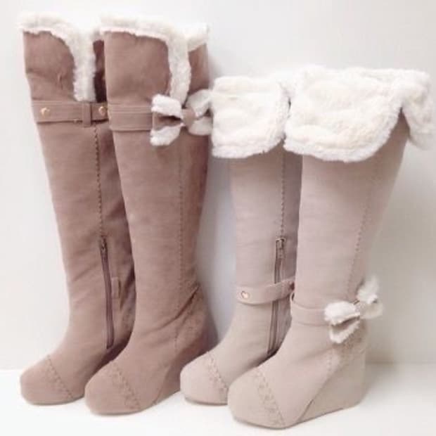 리즈리사 라떼갸루 히메카지 리본 부츠 아가일니트 큐롯