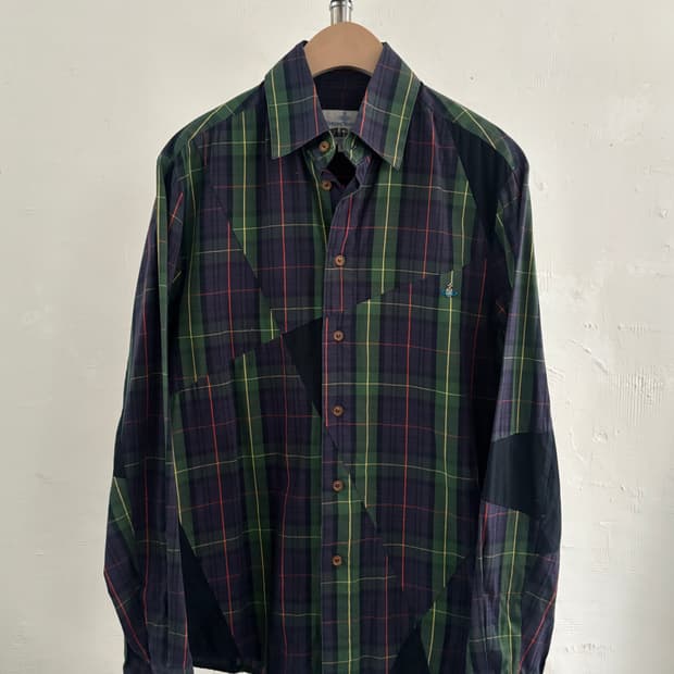 Vivienne Westwood 비비안웨스트우드 맨 로고 타탄체크 셔츠 