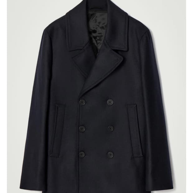 코스 더블브레스티드 울 피코트