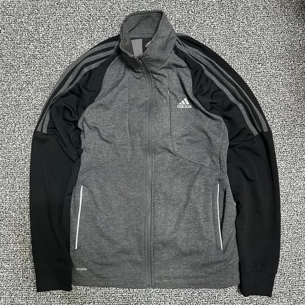 (100) 아디다스 그레이 블랙 트랙탑 져지