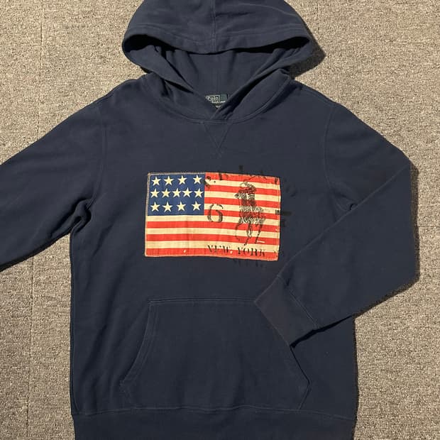 폴로 성조기 후드티 보이즈M (44-55)