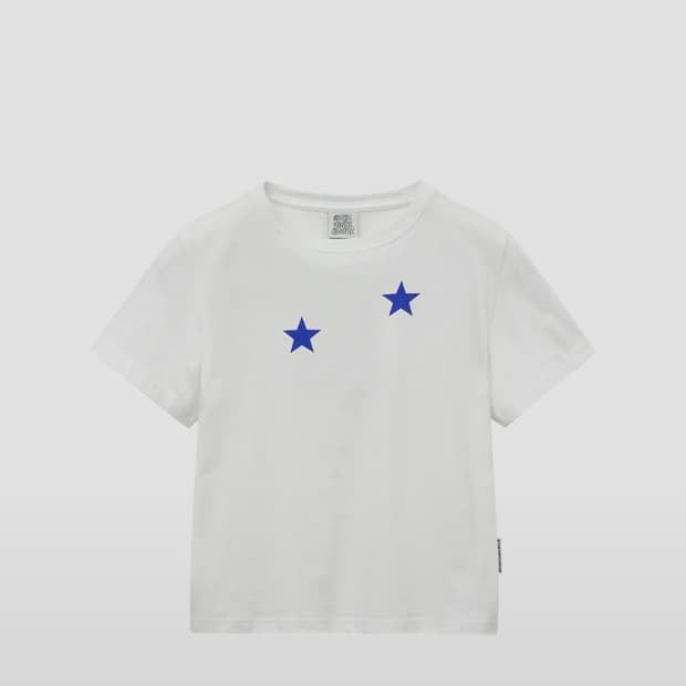 Star tee white crop