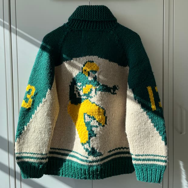 Made in canada 럭비공 리얼 헤비 울니트 코위찬