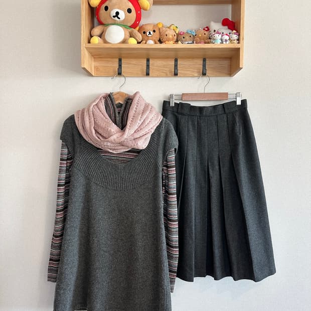 jpn 모리걸 하구미 스즈코 너드 히피 아오이유우 레이어드 코디세트