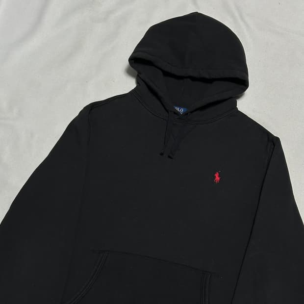 L 폴로랄프로렌 블랙 기모 후드티