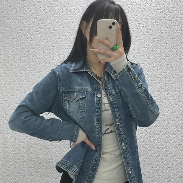 리 LEE 올드스쿨 빈티지 워싱 진청 데님자켓 100 C08401