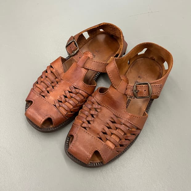 Moda del golfo 빈티지 가죽샌들 (38)