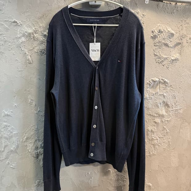 타미힐피거 TOMMY 캐시미어 블렌드 브이넥 가디건 네이비 L