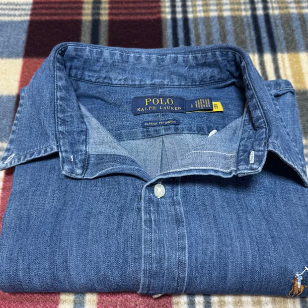 폴로 랄프로렌 샴브레이 데님 셔츠 L