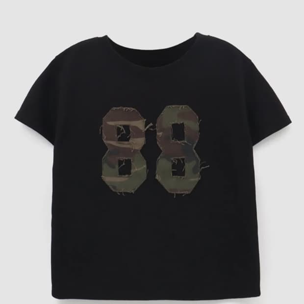 론론 CAMOUFLAGE 88 CROP T SHIRT 카모 88 반팔티