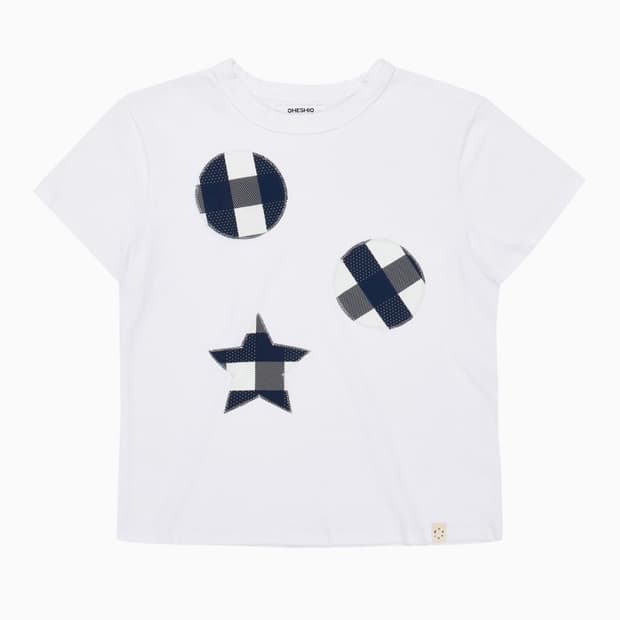 오헤시오 DOT BUTTON T-SHIRT, BURGUNDY