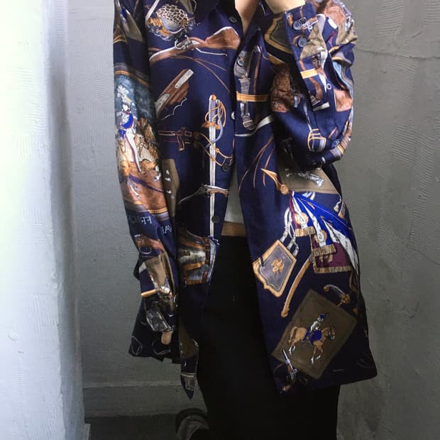 Hermes 에르메스 에퀘스트리안 프린팅 실크 셔츠 