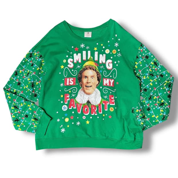 USA 크리스마스 크리스마스 패턴 프린팅 기모 맨투맨 XXL