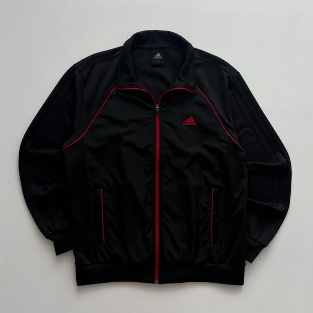 adidas 아디다스 빈티지 Y2K 검/빨 트랙탑 져지
