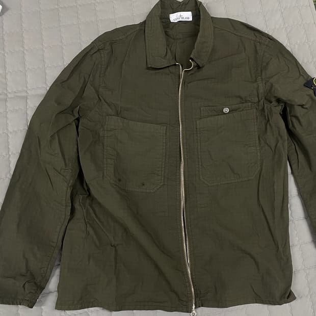 [XL] 25ss 스톤아일랜드 밀스펙 립스탑 오버셔츠 올리브