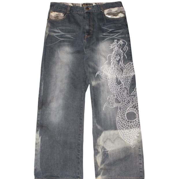 雅結 마사유Oriental Pattern Dragon wide pants