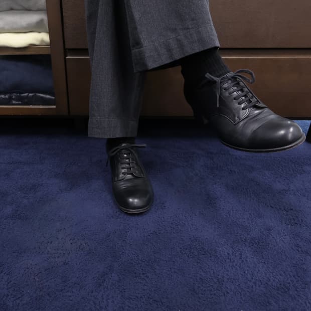 Japan made mid heel derby shoes