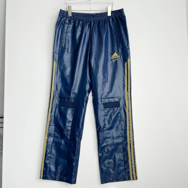 C1 아디다스 올드스쿨 클리마 프루프 배색 나일론 트랙 팬츠 34-36사