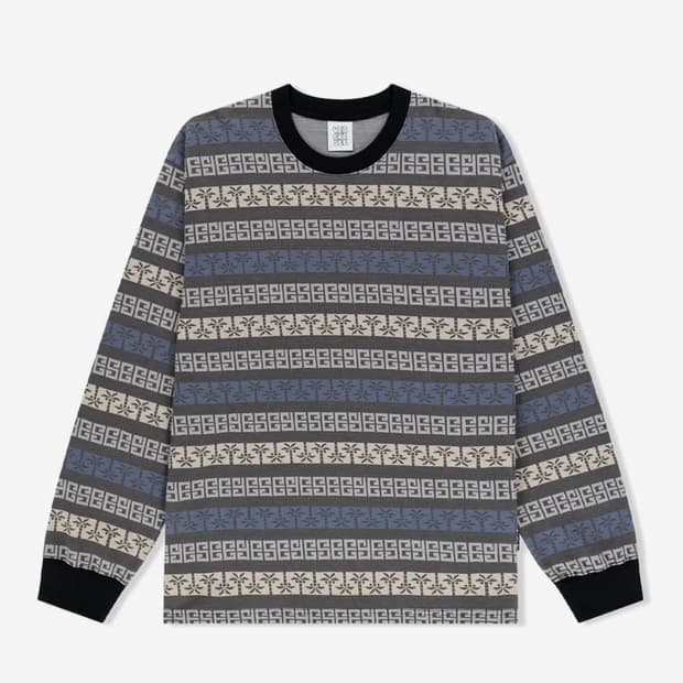 Y.E.S Palm Jacquard L/S Charcoal