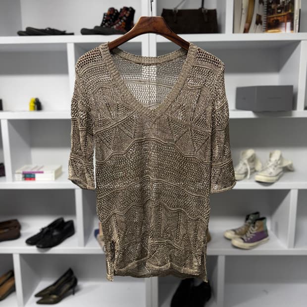 빈티지 레이어드 메쉬 니트