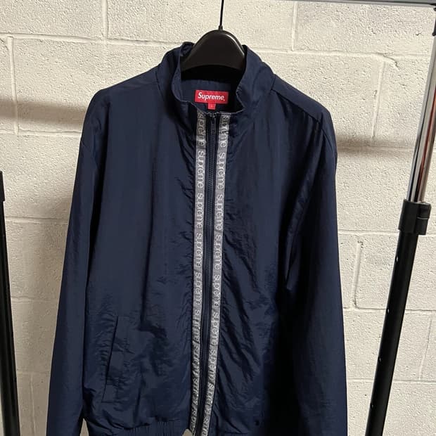 18SS 슈프림 클래식 로고 테이핑 트랙 자켓 네이비