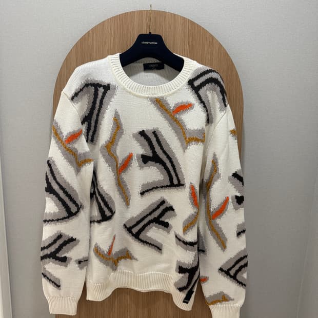 펜디 멀티컬러 러고 울 니트 아이보리