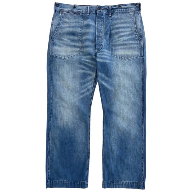 RRL USN Washed Denim Deck Pants