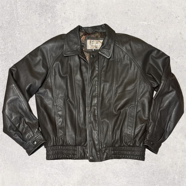 쿠거 인터네셔널 리얼레더 봄버 자켓 DARK BROWN L