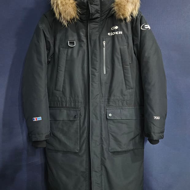 아이더 700필 블랙컬러 남성 100 덕다운 롱패딩 