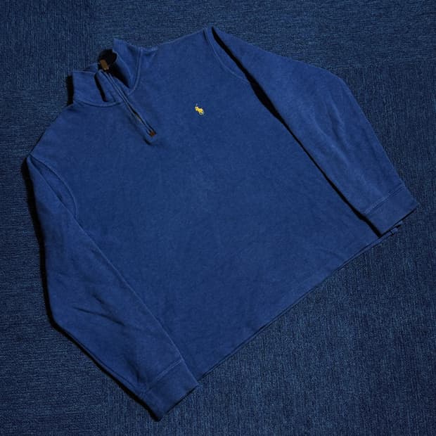 폴로 랄프로렌 블루 하프 반집업