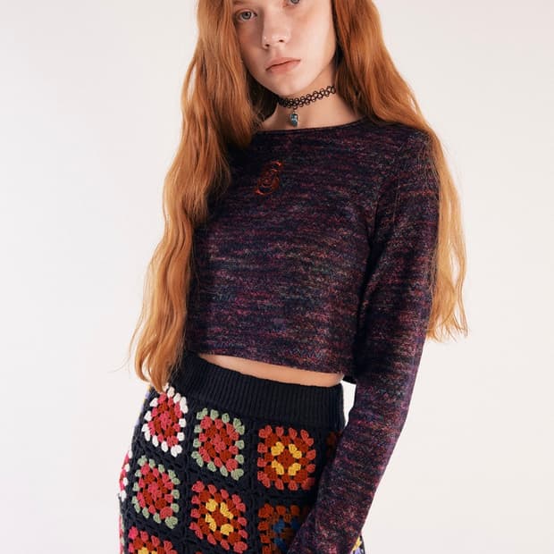 Sculptor Monet Crop Top Midnight Red