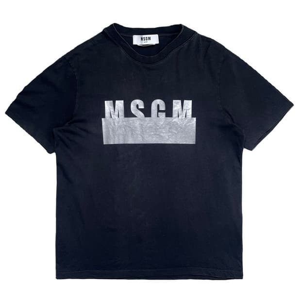 MSGM 21SS 실버 로고 티셔츠 블랙 S