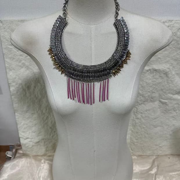 빈티지 보헤미안 고딕 리벳 오리엔탈 태슬 목걸이
