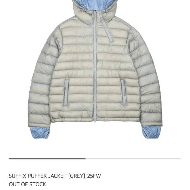 판매)산산기어 서픽스 푸퍼 그레이 0사이즈 새상품