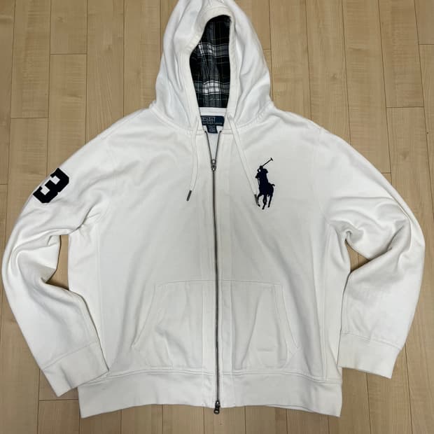 폴로 빅포니 후드집업 화이트