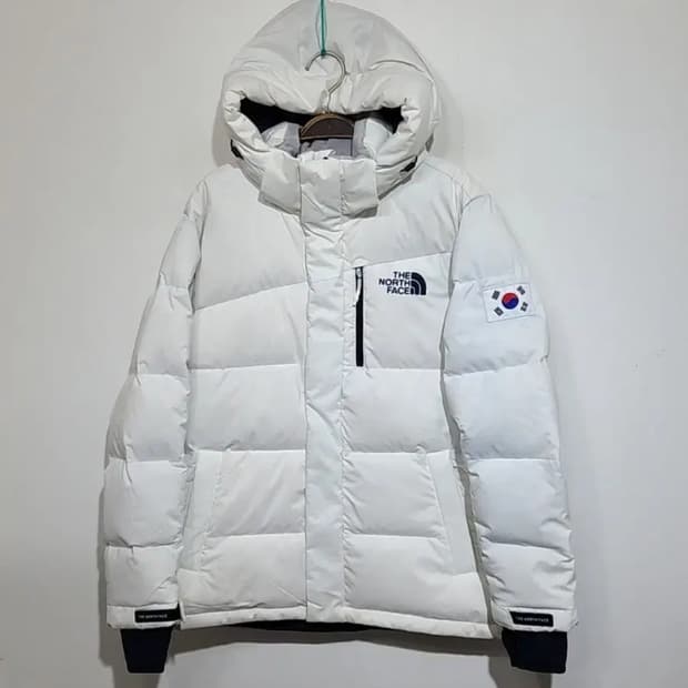 (M) 노스페이스 다운자켓 화이트 평창올림픽 패딩점퍼 태극기 
