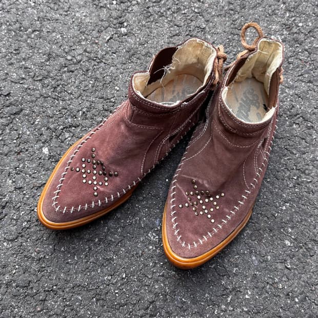 Indian 스터드 스웨이드 웨스턴 부츠