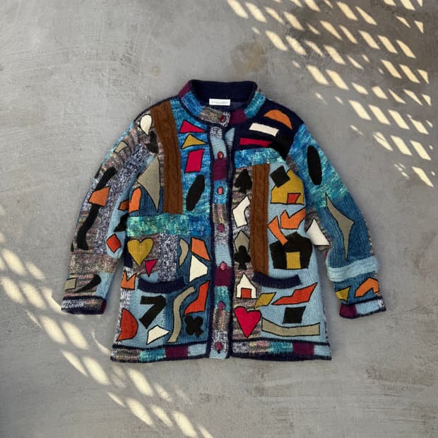 L.fashion 패치워크 니트 자켓