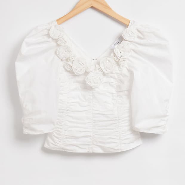 & Other Stories 로즈 어돈드 벌룬 슬리브 블라우스