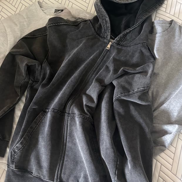 Lcdc tm 1710 washed zip-front hoodie