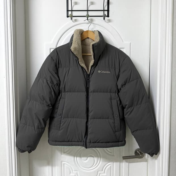 95사이즈 남성 콜롬비아 리버시블 구스다운 패딩 뽀글이 