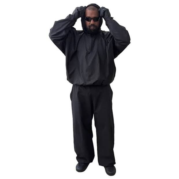 칸예웨스트 이지 LAA 코튼 터치드 나일론 쿼터 집업 L