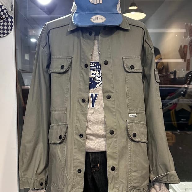 USA 켐펠 미디엄그레이 포켓 필드 자켓L