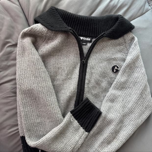 골라 크롭 니트 집업 가디건