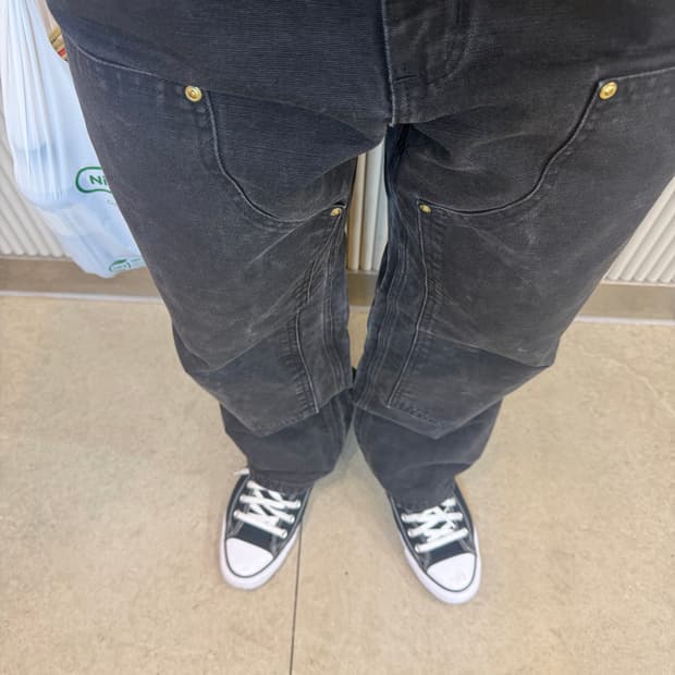 90s 빈티지 칼하트 더블니 b01 blk