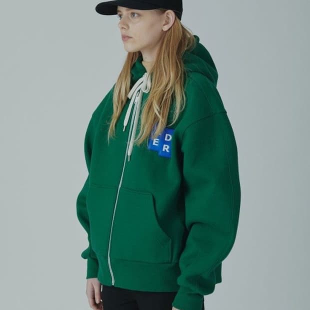 아더에러 테트리스 로고 후드집업 그린